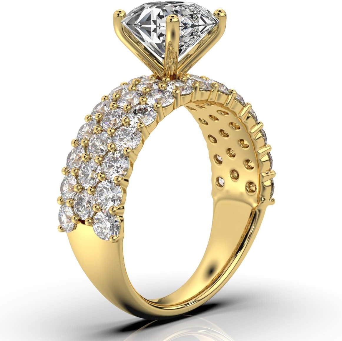 1-5 CT Moissanite Engagement Ring Colorless VVS1 10K 14K 18K Solid Gold & 925 Sterling Silver Statement Wide Band Engagement Ring Christmas gift for Women