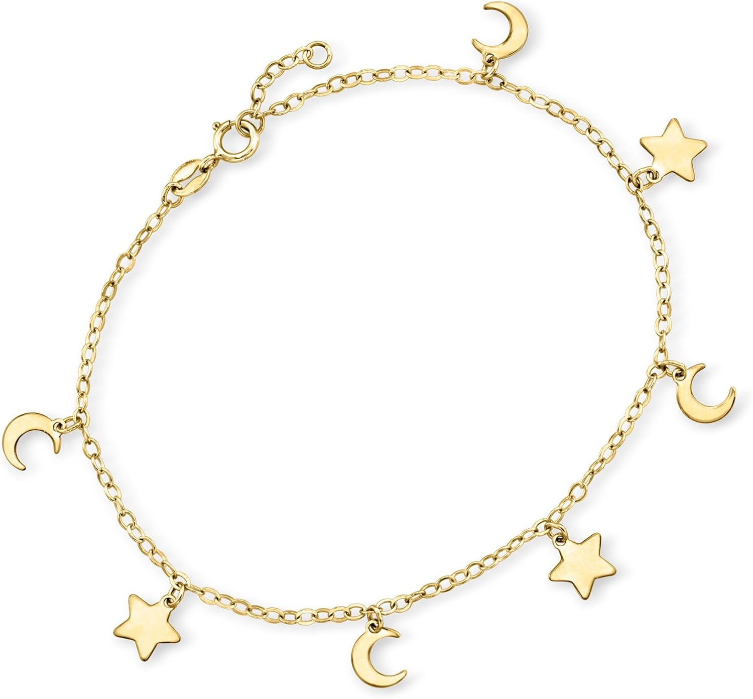 Pure Collection by Ross-Simons Italian 14kt Yellow Gold Moon and Stars Bracelet