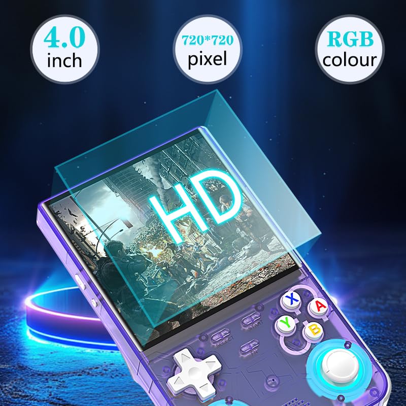 R36 Ultra 2025 – Schermo HD 4", 20.000 Giochis Classici, Joystick 3D LED 7 Colori, Console Retrò Portatile Emulatore Compatibiles PS1/PSP/GBA, WiFi e HDMI