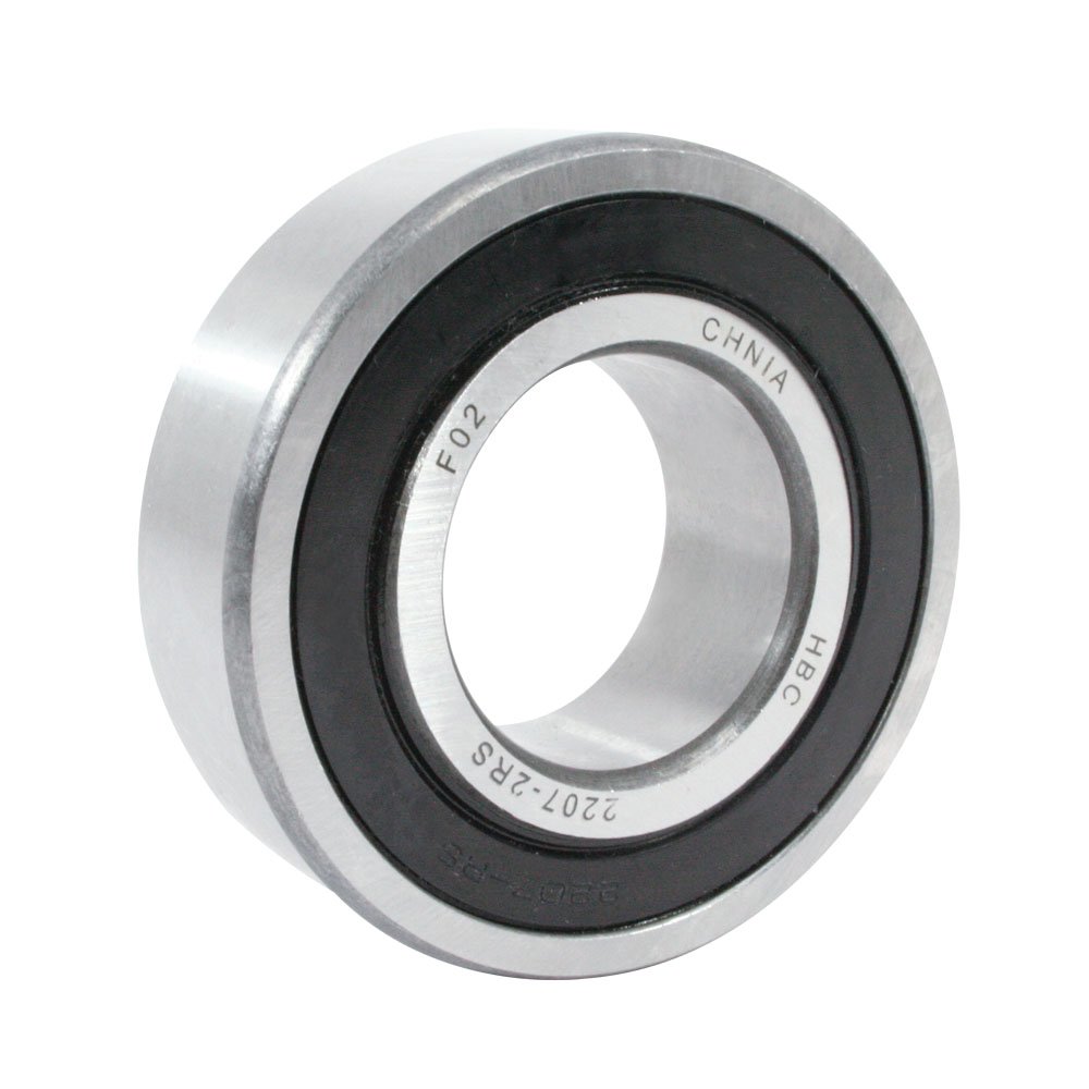 WJB 2207-2RS Self Aligning Ball Bearing, ABEC-1, Double Sealed, Steel, Metric, 35mm Bore Diameter, 72mm Outer Diameter, 23mm Width, 5500 rpm, 1480 lbs Static Load Capacity, 4850 lbs Dynamic Load Capacity