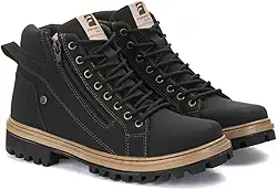 Coturno Masculino Bota Cano Médio com Zíper e Solado Tratorado Casual e Aventura Conforto Moderno e Durabilidade