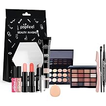 POPFEEL Full Beauty Makeup Cosmetics Set, All-in-One Upgraded Cosmetic, Concealer, Eyeshadow Palette, Lipstick, Eyebrow Pencil, Makeup Brush, Long Lasting, Full Beauty Makeup Set, Beginners, Popular