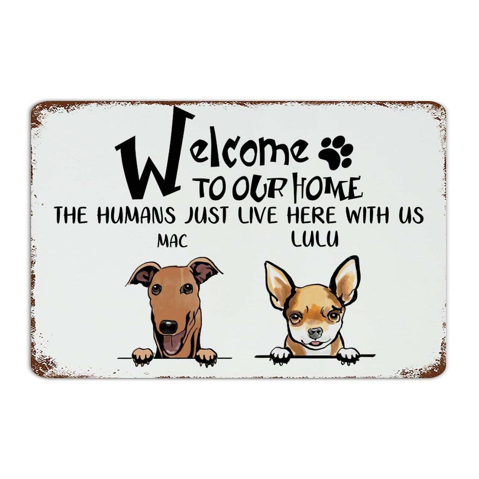Cadeau pour bureau original : plaque en métal vintage Welcome personnalisable