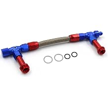 Red+Blue 8AN Carburetor Dual Feed Fuel Line