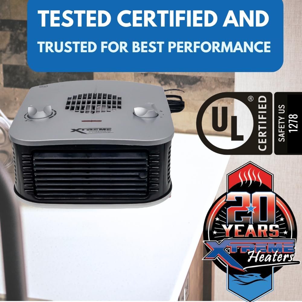 Boat & RV Heater | Overheat & Tip-Over Protection, Portable | Silver