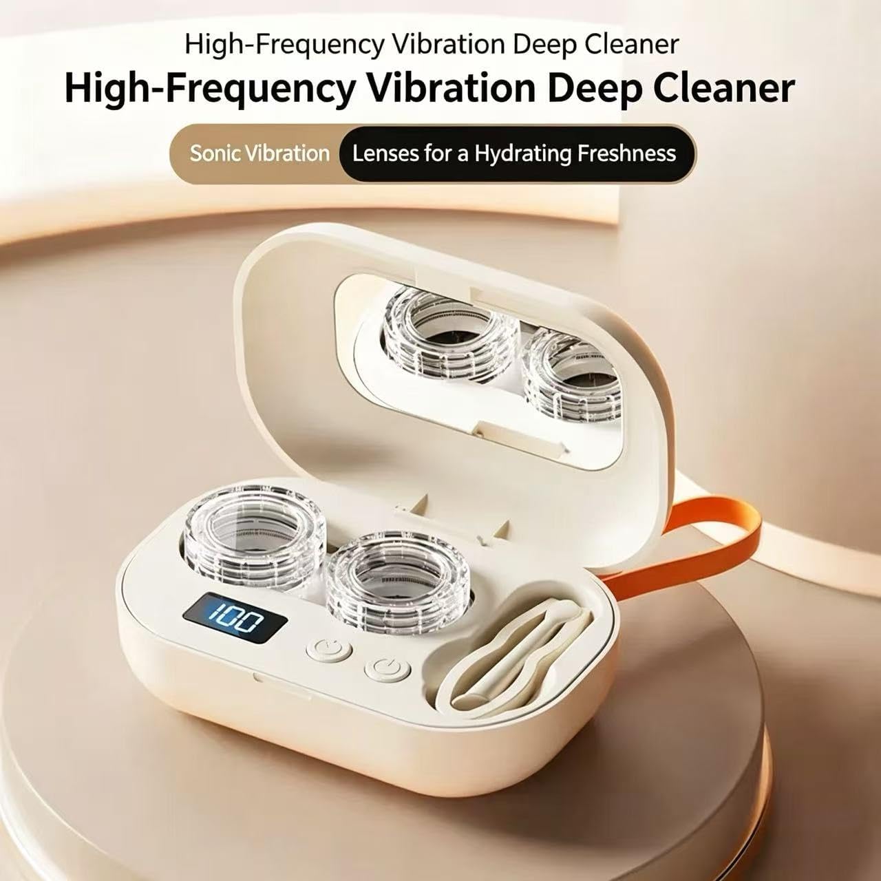 Ultrasonic Contact Lens Cleaner (Beige, Standard)