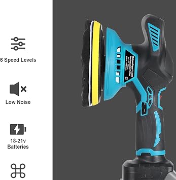6 Cordless Car Polisher for Makita 18V,6-Speed Orbital Buffer