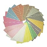 LJY 8mm Round Dot Stickers Color Coding Labels, 12 Colors, 24 Sheets, 6240 Dots in Total
