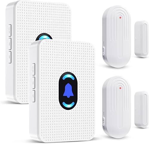 Daytech Timbre de puerta inalámbrico, timbre de puerta para entrada de negocios, tiendahogaroficina, alarmas de puerta cuando se abre con rango de