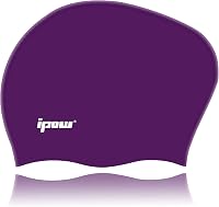 ipow Gorro de Natación para Cabello Largo Gorro de Silicona Impermeable Unisex, Gorro Antideslizante, Ajuste Cómodo para N...