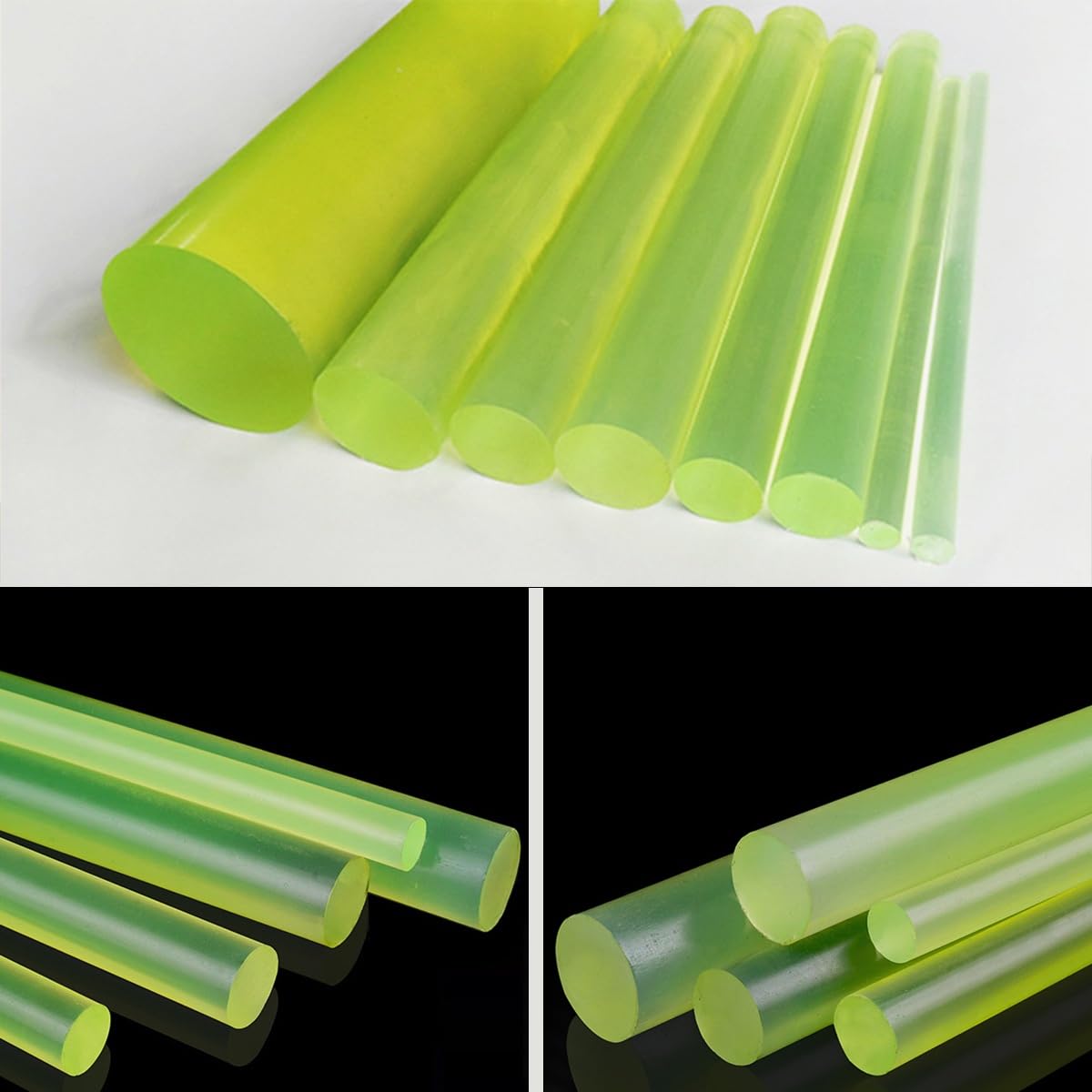 Polyurethan Rundstab Solide Länge 500mm Ø2-50mm Hochflexibler Urethan PU Stab Stoßdämpfende Dichtungen Langlebige Gummistäbe Kunststoff Stange for Industrielle Maschinen Heim DIY(20 * 500mm(2pcs))