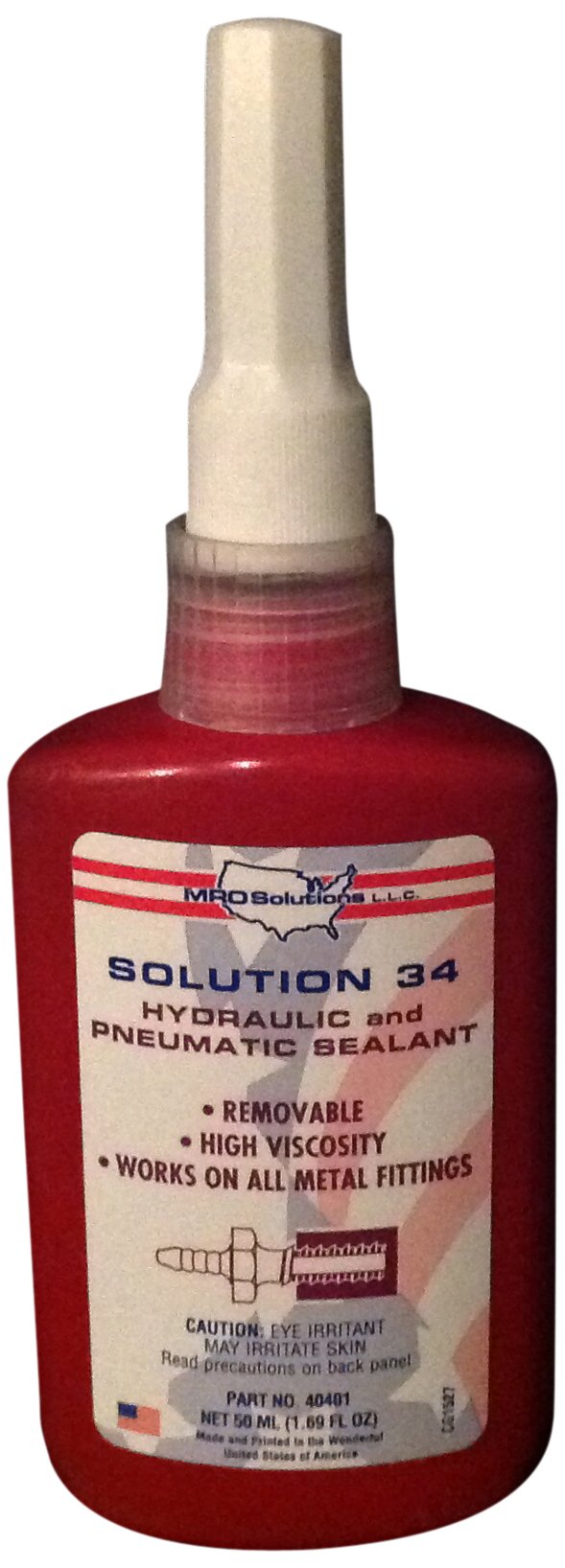 MRO Solution 34 Low Strength Purple Hydraulic/Pneumatic Sealant in Bottle, 10ml Capacity