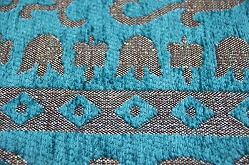 Moderner Teppich Designer Teppich Orientteppich Wohnzimmer Teppich mit Bordüre in Türkis Beige Größe 80x150 cm – Bild 5