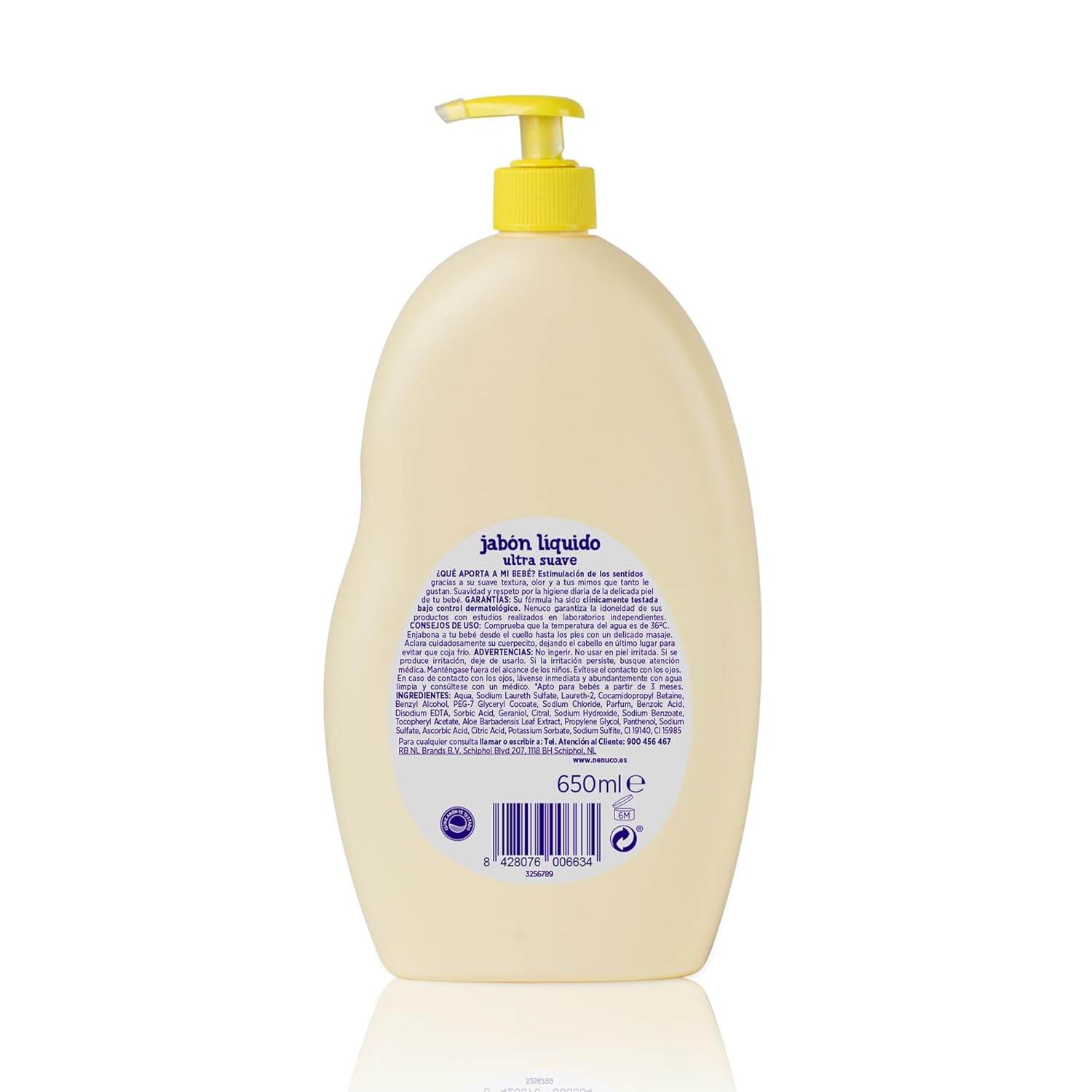 Jabón Líquido Ultra Suave, con Aloe Vera, para Cuerpo y Cabello, 650 ml