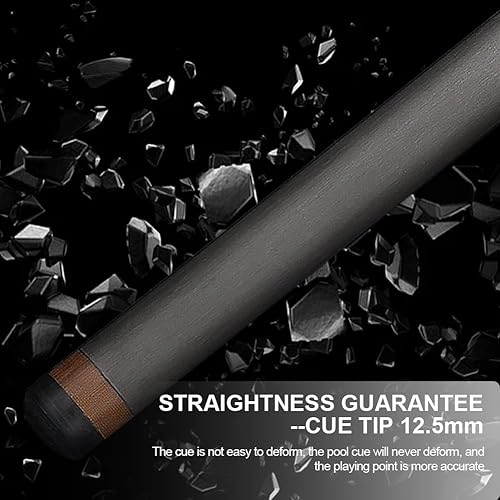 Miniatura 3 de Palo de taco de piscina de fibra de carbono de 0.492 in de baja desviación de billar con poca extensión