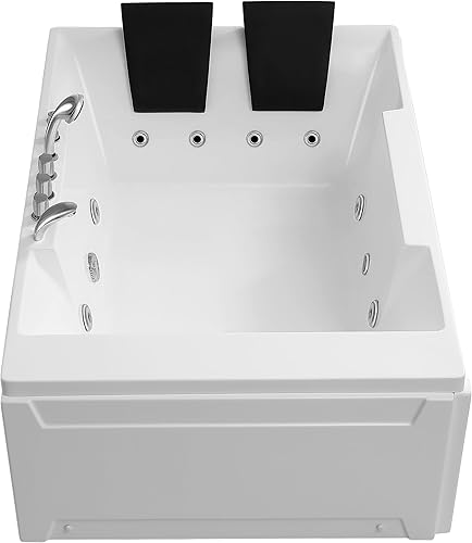 Miniatura 13 de Empava Bañera de hidromasaje de 1125 W, bañera de hidromasaje y cromoterapia, certificado ETL, delantal de 3 lados, acrílico, 110 galones, drenaje