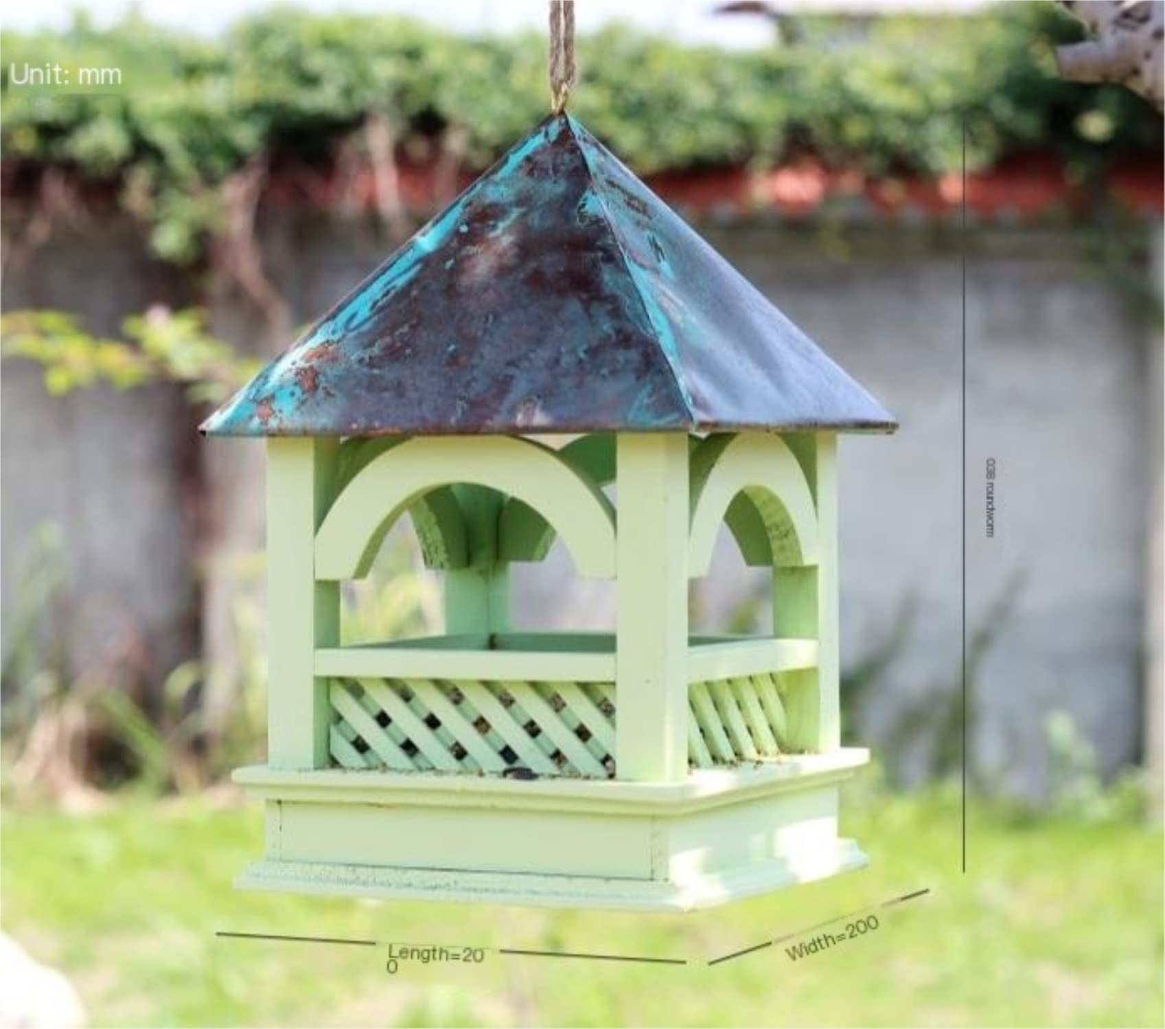 Futterhaus Für Vögel Garden Hölzerner Wildvogelhäuschen-Gartensamen-Futterspender Traditioneller Vogeltisch Für Den Garten Im Freien(B)