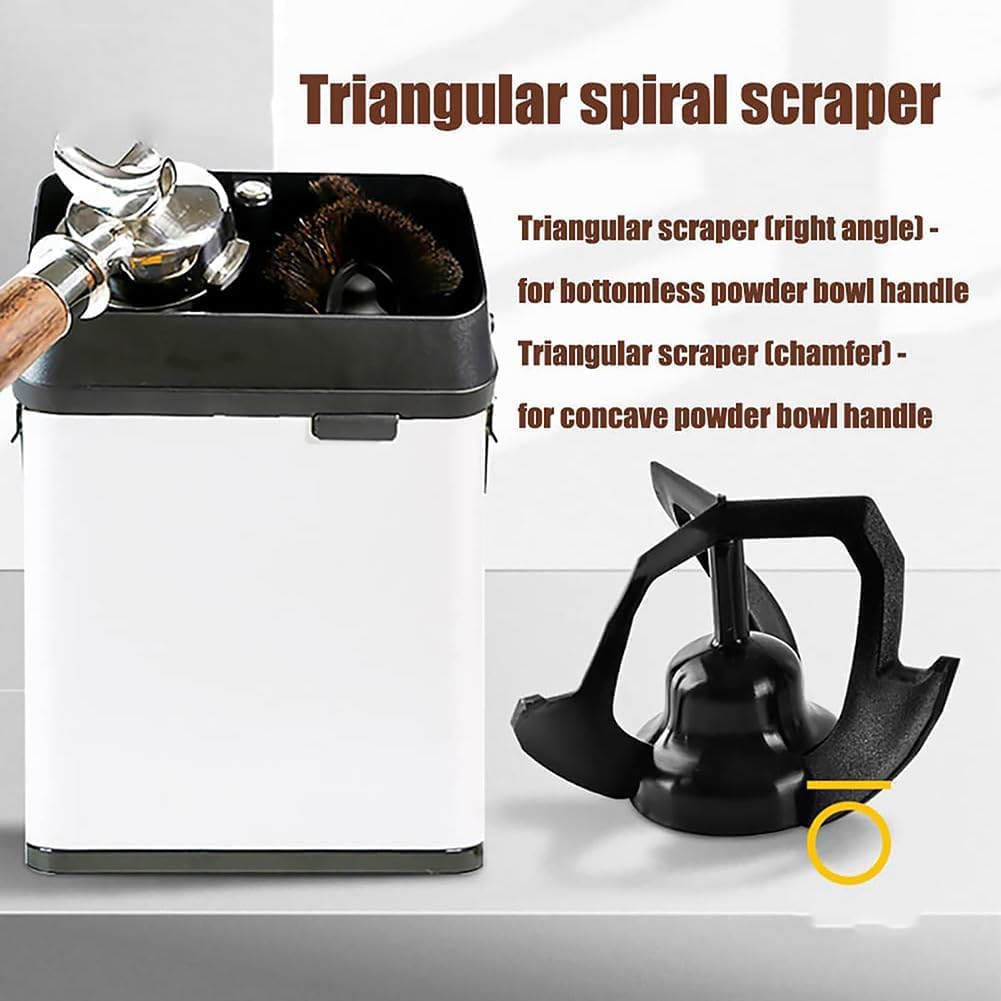 Limpiador eléctrico, máquina de limpieza comercial de café molido de 58 mm, mango automático, 2 raspadores, 1 cabezal de cepillo, perfecto para el hogar, cafetería, restaurante, rápido y eficiente