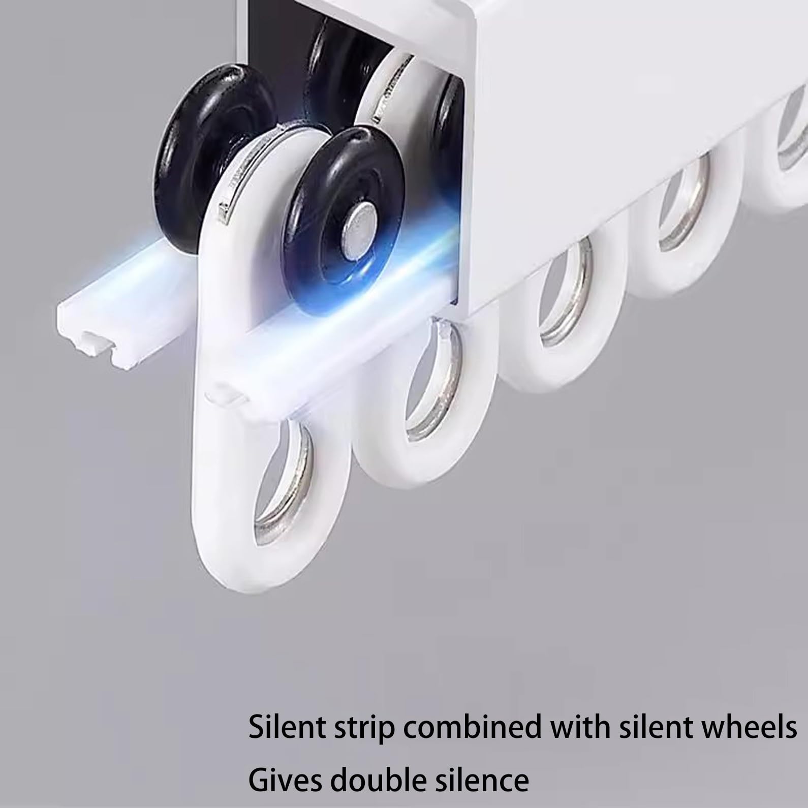 Système de rails de rideaux coulissants de 5,2 m – Rails réglables blanc/noir pour séparateurs de pièces, rideaux – Options de 0,9 à 5,8 m disponibles
