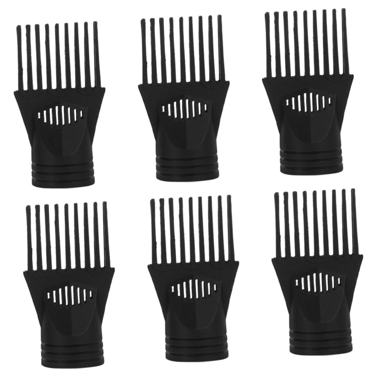 Baluue 6Pcs Hair Dryer Nozzle Attachment Durable Comb Diffuser for Styling Compatible with Brands Easy Installation for Home Salon Use