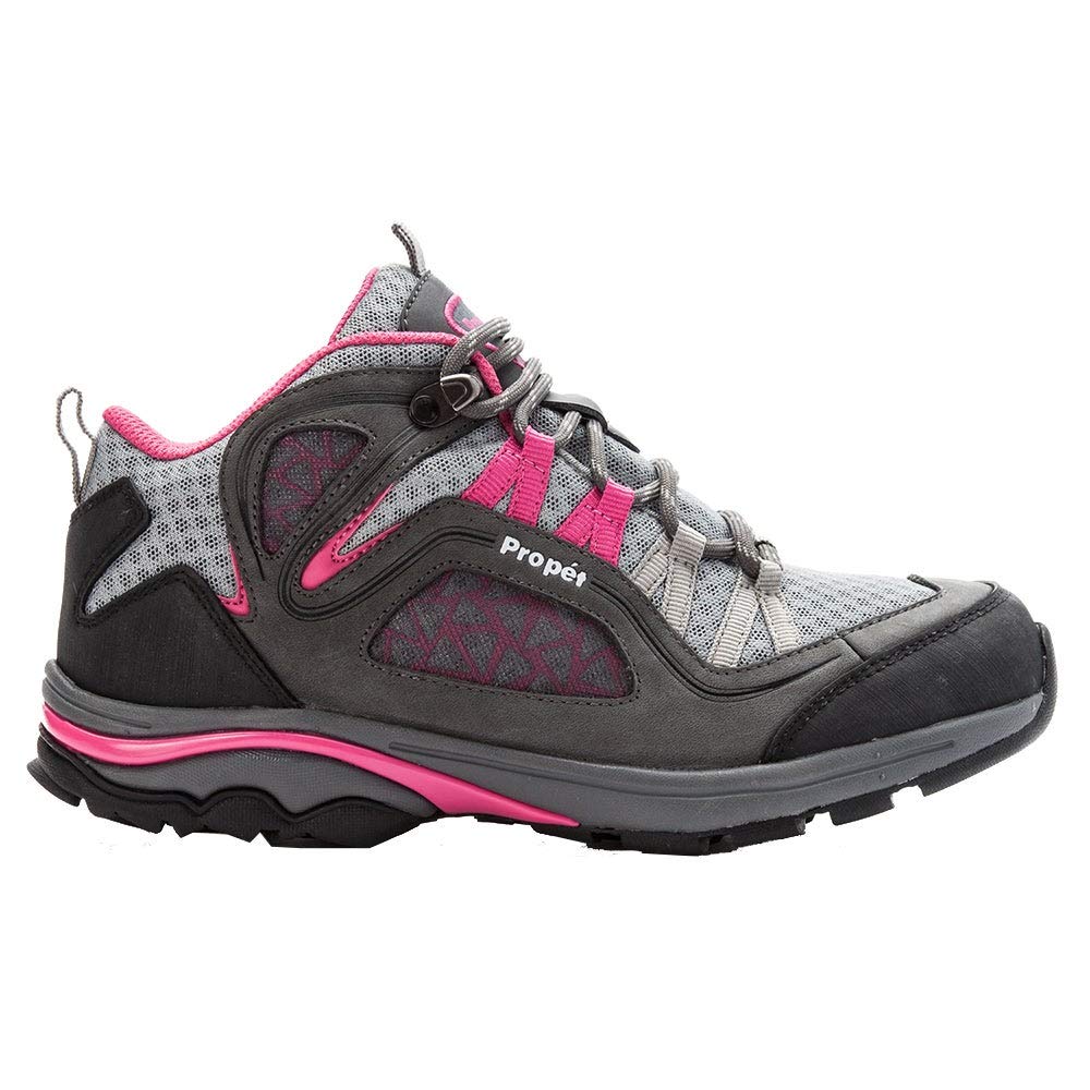 Propét Women's Peak Boot, grey/berry, 6 MEDIUM Medium US