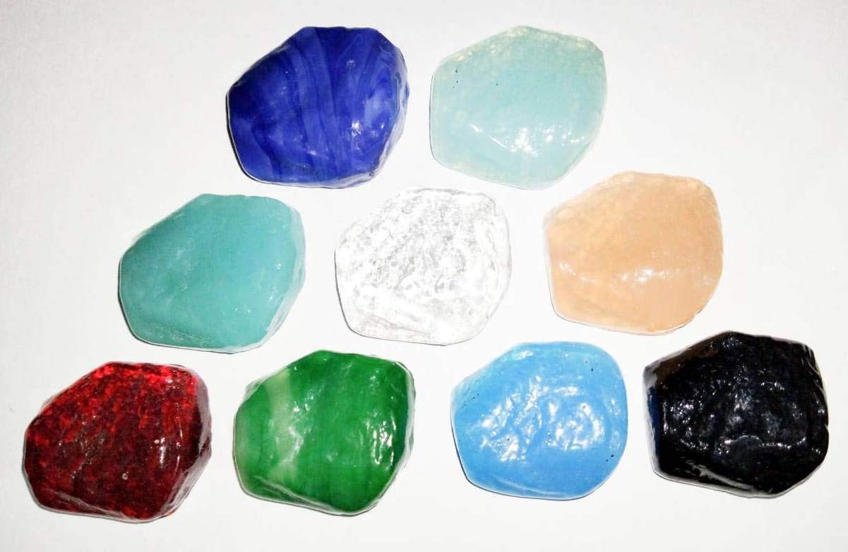 GGB Glass Vase Filler Large Size Multi-Color Beads/Pebbles/Stones for Aquarium and Decoration (Bada Pattar) (50)