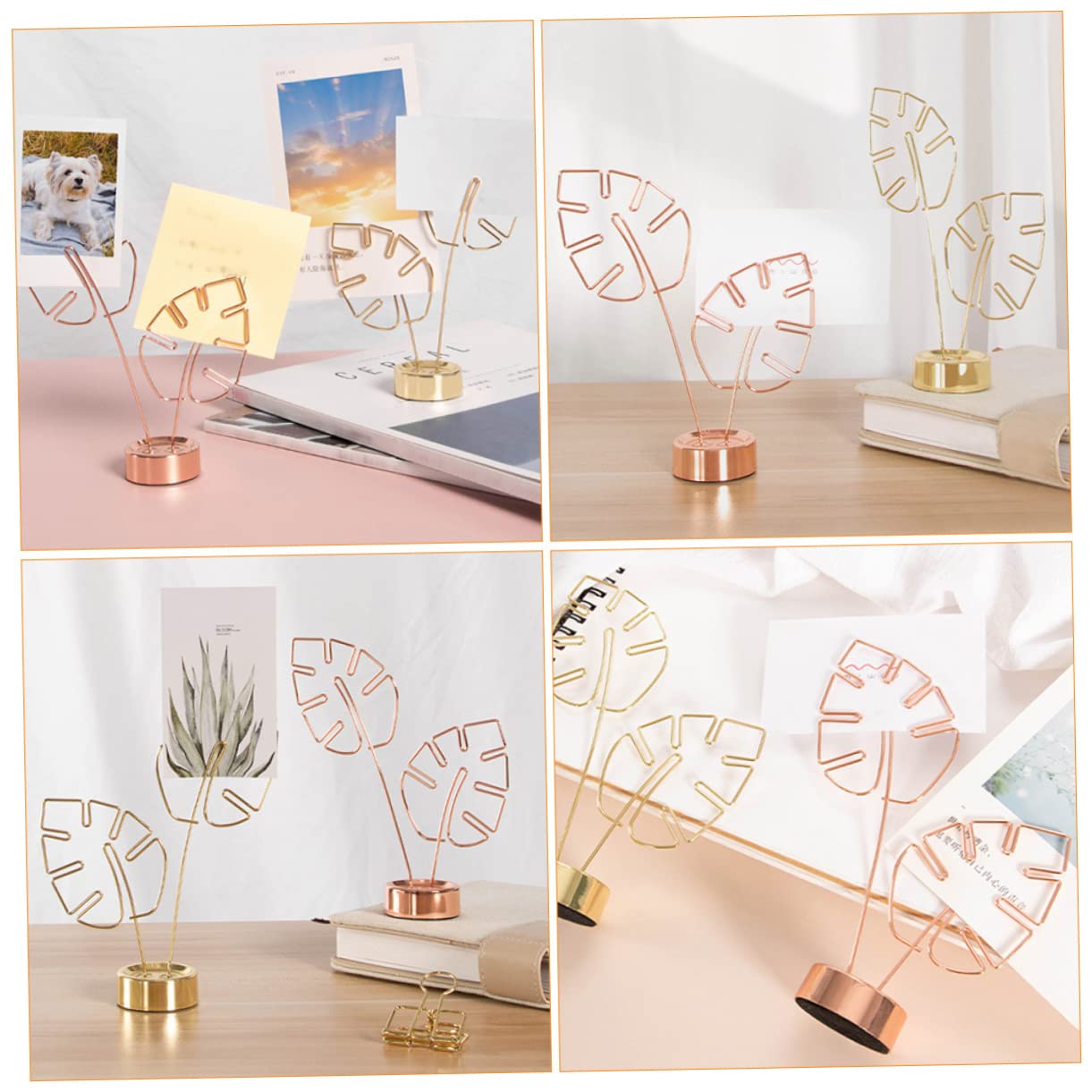 ARTIBETTER 3 Sätze Tischdeko Foto Clips Metall Kartenhalter Mit Solidem Sockel Für Hochzeiten Partys Bürodekoration Rosa Gold Gold 2 Stücke * 3