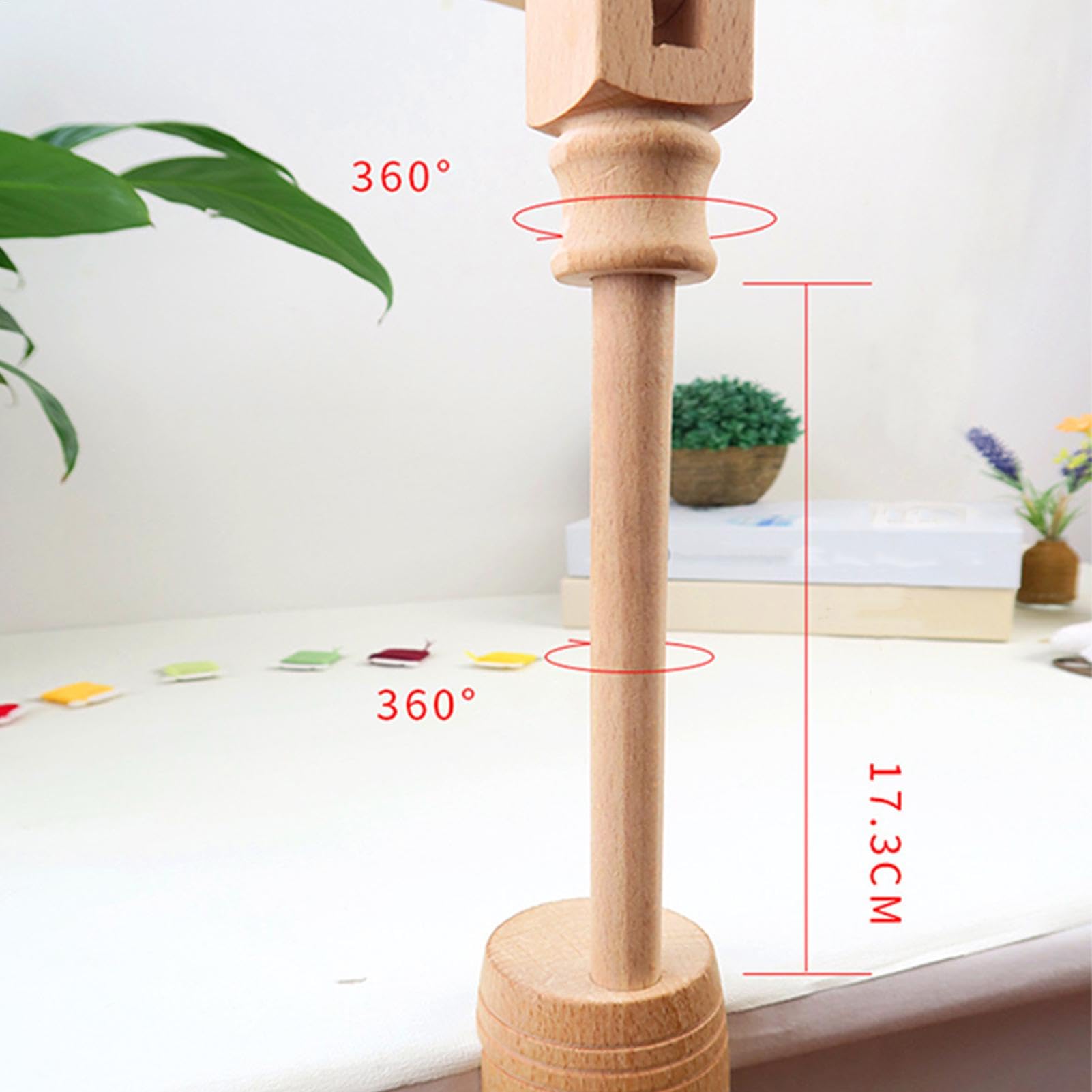 Adjustable Embroidery Stand, 360-Degree Rotating Embroidery Stand, Needlework Table Lap Stand, Embroidery Frame Stand, Rotating Needlework Table Supporter, Wooden Embroidery Frame