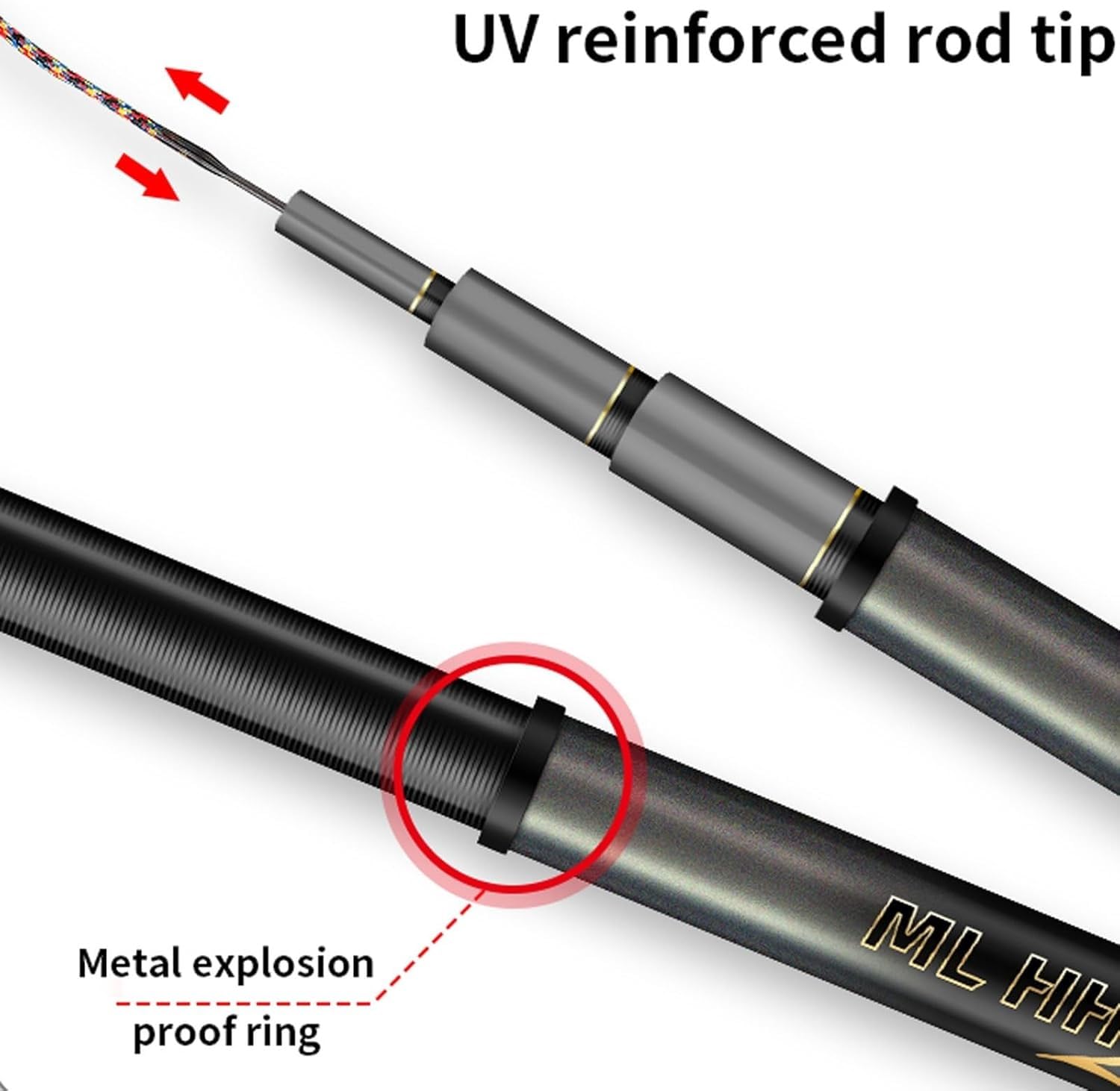 Teleskopowa wędka karpiowa z włókna węglowego 6H, 19-sekcyjna, 3,6–10 m – przenośne wędki podróżne do łowienia w wodach słonych lub słodkich