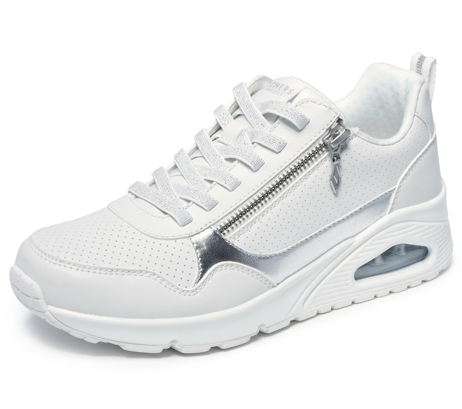 Skechers Street Women's Quarter Zip Duraleather Metallic Trim Fashion Sneaker