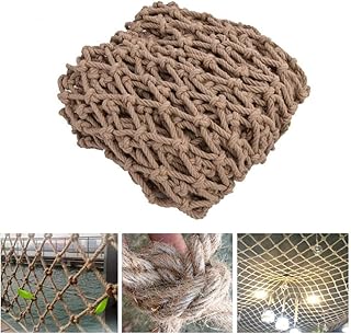 Outdoor Mesh Rope Climbing Netting Heavy Duty Jute Hemp Decoration - Balcony and Railing Stair Rugged Child Balcony Anti-Fall Protection Jute Weave Multi-Size Optional Safety Net for Kids