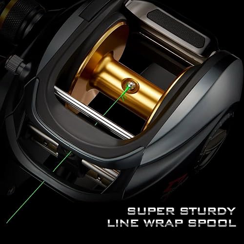 Miniatura 6 de Piscifun Carrete de pesca Alijoz 300 Baitcaster, carrete de cebo de marco de aluminio, 33 libras de arrastre máximo, carrete de fundición de bajo