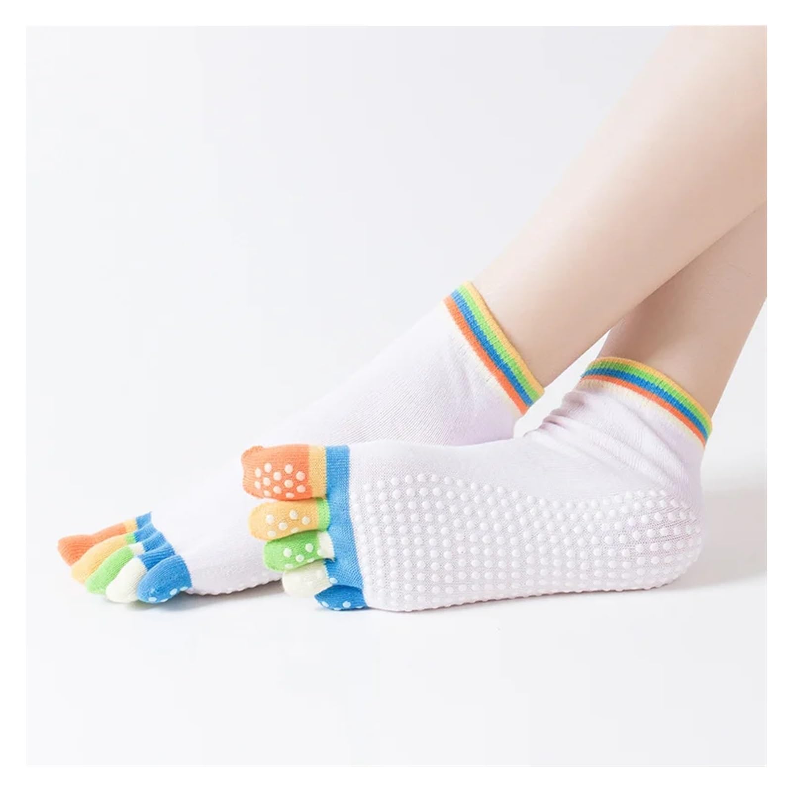 Calze Antiscivolo Donna Calzini Da Yoga Da Donna Colorati Antiscivolo In Silicone Palestra Pilates Balletto Fitness Calzini Sportivi In ​​cotone 5 Dita