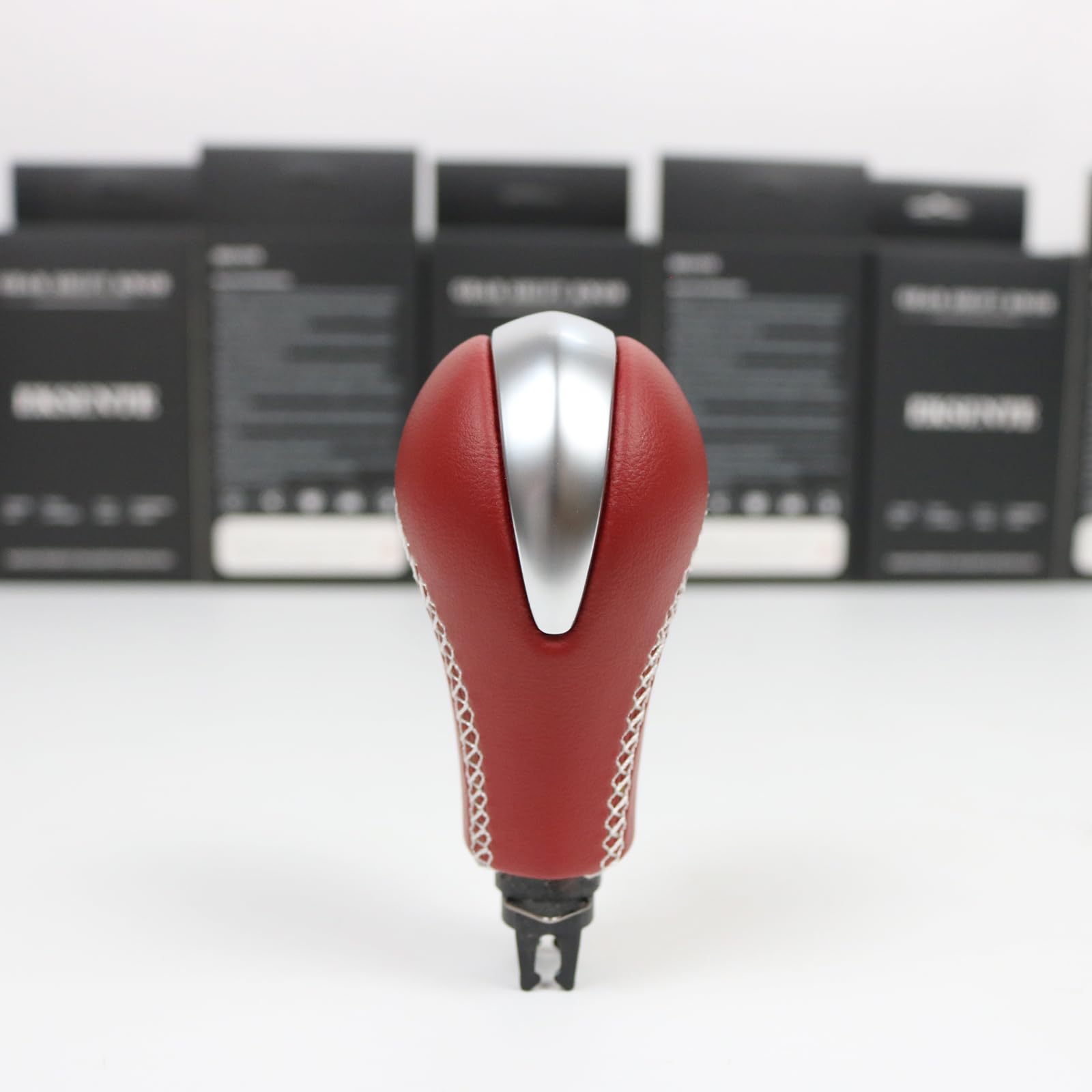 Red Leather White Line Gear Shift Knob for Infiniti G25 G37 FX37