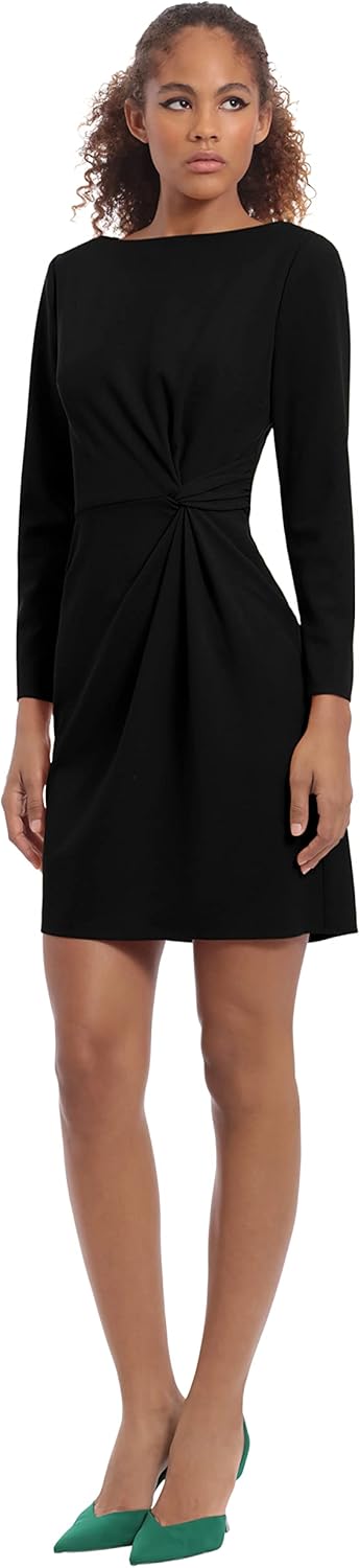 Donna Morgan Womens Side Waist Twist Detail Dress Workwear Office Career Event Party Guest of