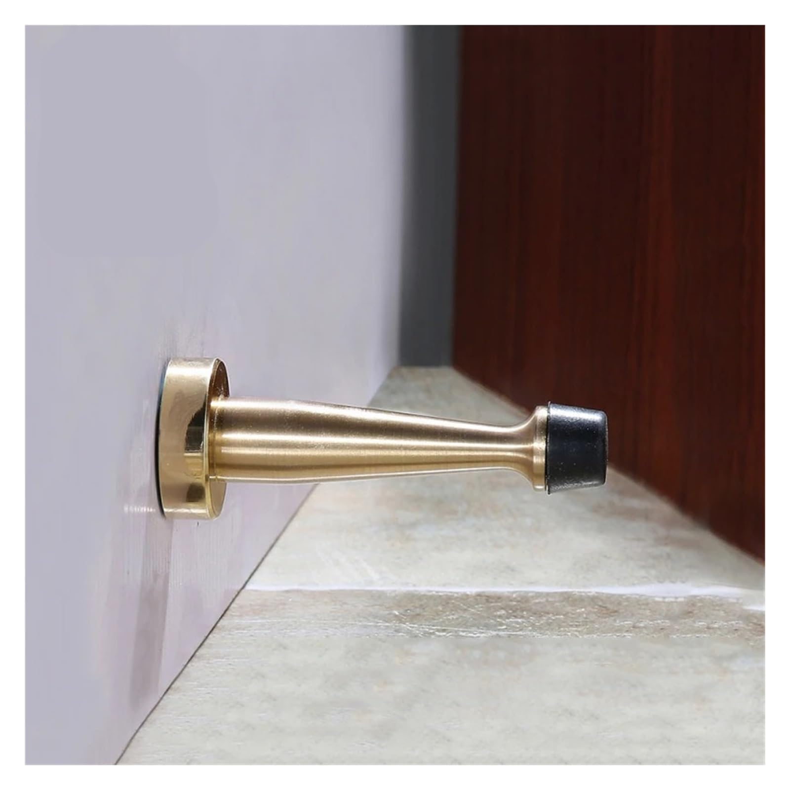 Tope de puerta de latón for baño, resistente, for suelo, montaje en pared, soporte de puerta no magnético, herraje for puerta(120mm)