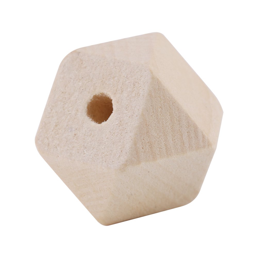 Perline in legno naturale rotonde 18x20 mm, foro 4 mm, 50 g (~20 pz