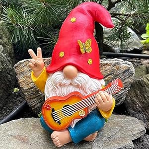 Mood Lab Garden Gnome - Funny Hippie Gnome Figurine - 9.25 Inch Tall Lawn Statue - for Outdoor or House Decor Mood Lab Garden Gnome Funny Hippie Gnome Figurine 925 Inch Tall Lawn Statue for Outdoor or House Decor