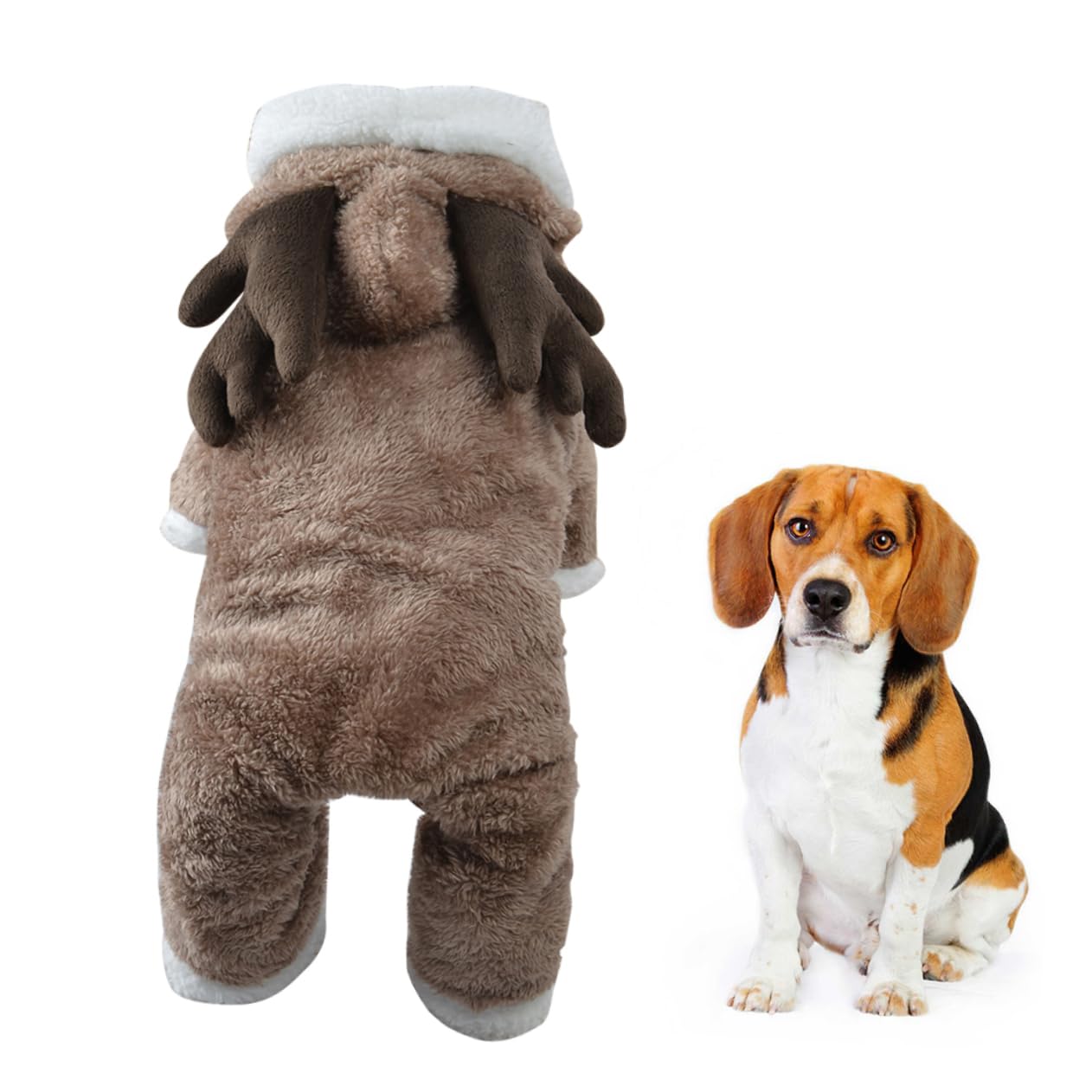 HMJGDHX 3 Pezzi Vestiti Natalizi per Cani Cappotto in Flanella di Alce per Animali Domestici Caldo Vestito Invernale per Occasioni di Feste per Cuccioli Vestiti Natalizi per Cani Cappotto di Flanella