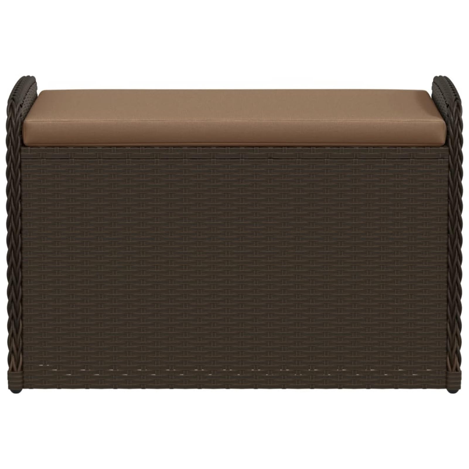 Sitzbank mit Stauraum & Kissen Sitzbox Mit Stauraum Storage Chest Stauraum Bank Sitztruhe Mit Stauraum Braun 80x51x52 cm Poly Rattan