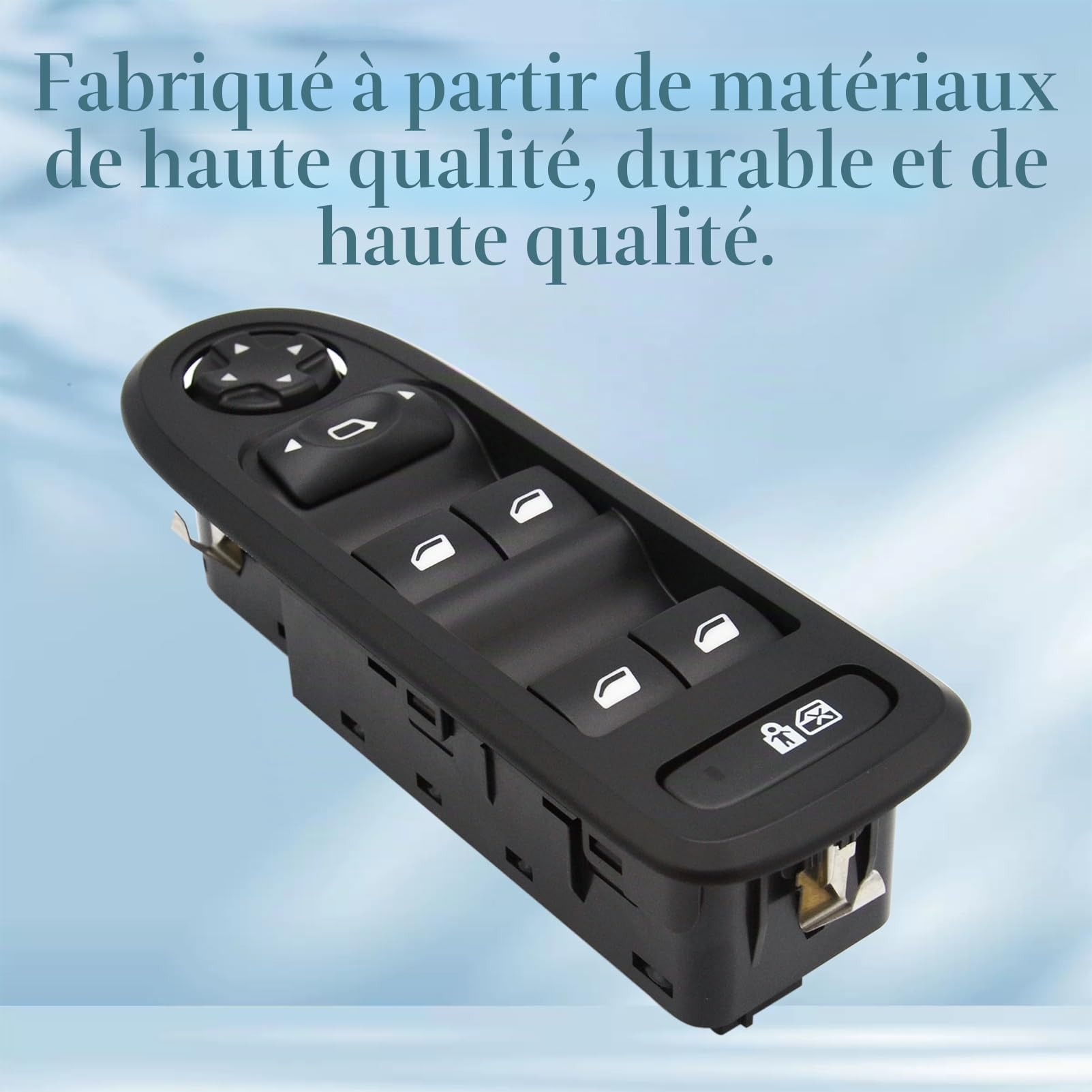 Interrupteur de commande lève-vitre électrique 96644915XT pour 308 508 C5 (Sans fonction de rabattement des rétroviseurs) 26 broches