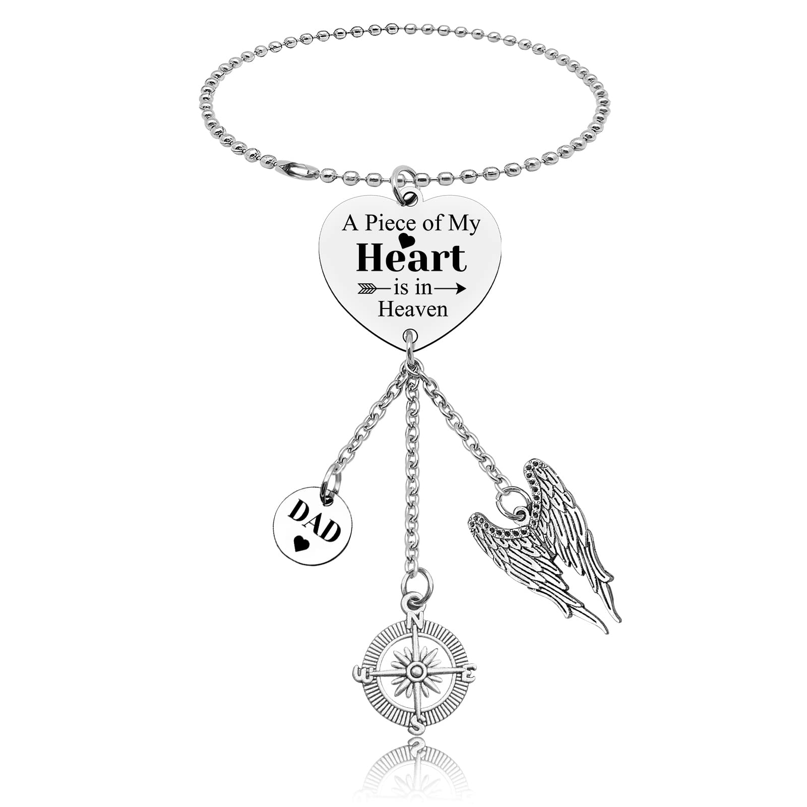 Sympathy Gifts for Loss of Dad Car Hanging Accessories Loss of Father Dad Sympathy Ornament Gift Car Mirror Accessories in Memory of Father Remembrance Gift Memorial Present