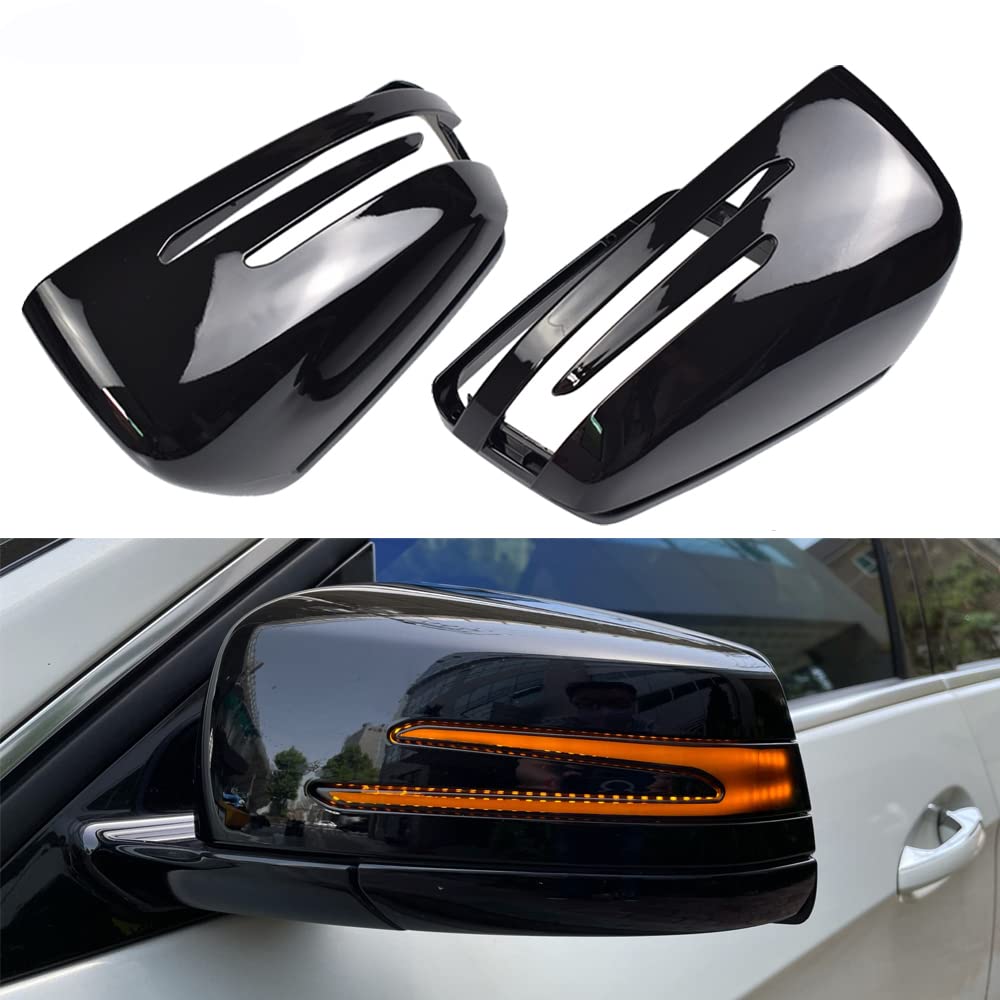 Lewa Prawa Osłona Lusterka Bocznego Z Tyłu Osłona Części Zastępczych Dla Mercedes Benz W176 W246 W212 W204 C117 X156 X204 W221 (Jasny Czarny)