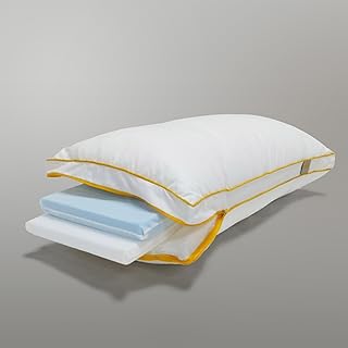 Hybrid Pillow with a Combination of Memory Foam and HD 30D Foam for Improved Comfort, 1-Piece (Standard Size, 26x16 inches, White)