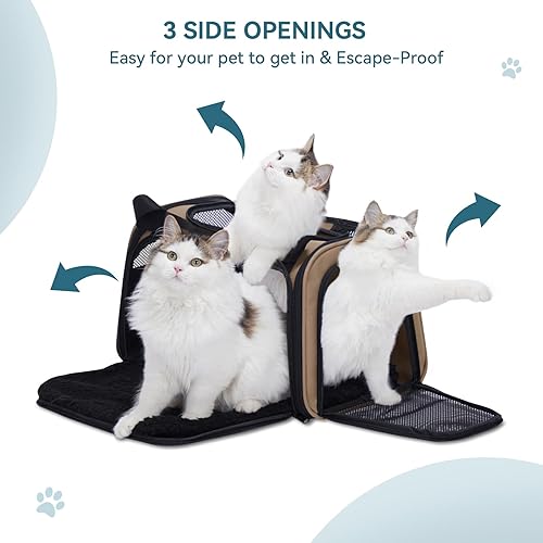 Miniatura 6 de PETSFIT Pet Carrier for Cat, Small Dogs, Dog Carrier Airline Approved, TSA Approved Soft Cat Carrier for Travel, Small Animal Carrier for Pets Under