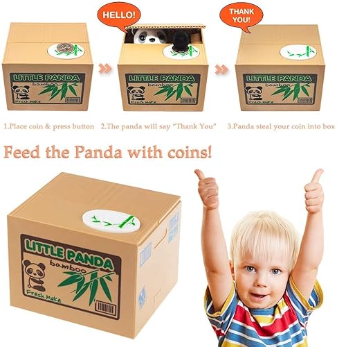 Miniatura 10 de Caja de monedas electrónica para robar, bonita caja de ahorro de dinero con mensaje de voz inteligente, gran regalo para niños y niñas en