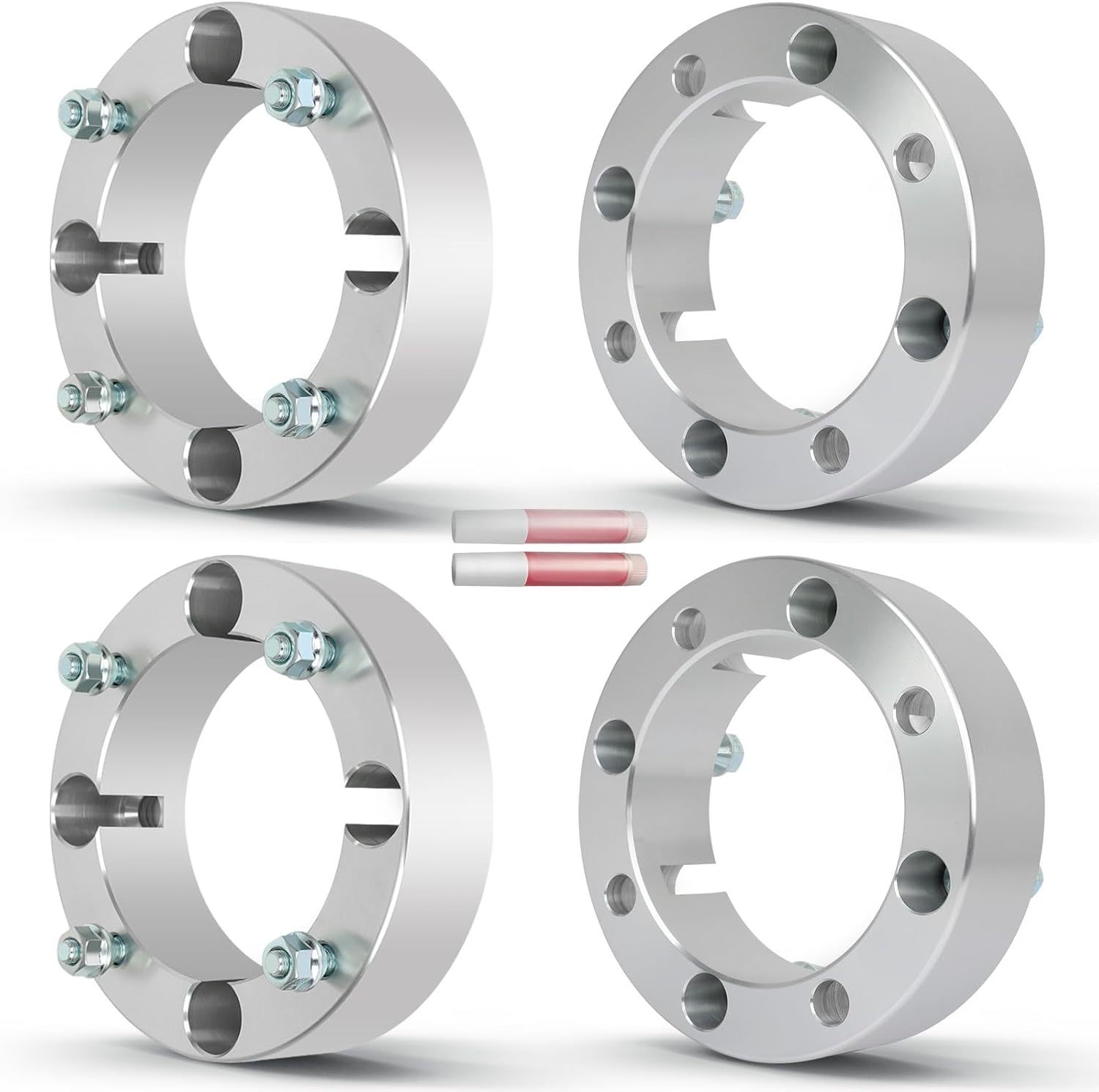 OCPTY 4X156 to 4X156 Wheel Spacers for Magnum 325 2x4 for Magnum 325 4x4 for Magnum 500 2x4 2 inch 3/8"x24 Studs 131mm Hub Bore Forged Wheel Spacers 4 lug 4PCS