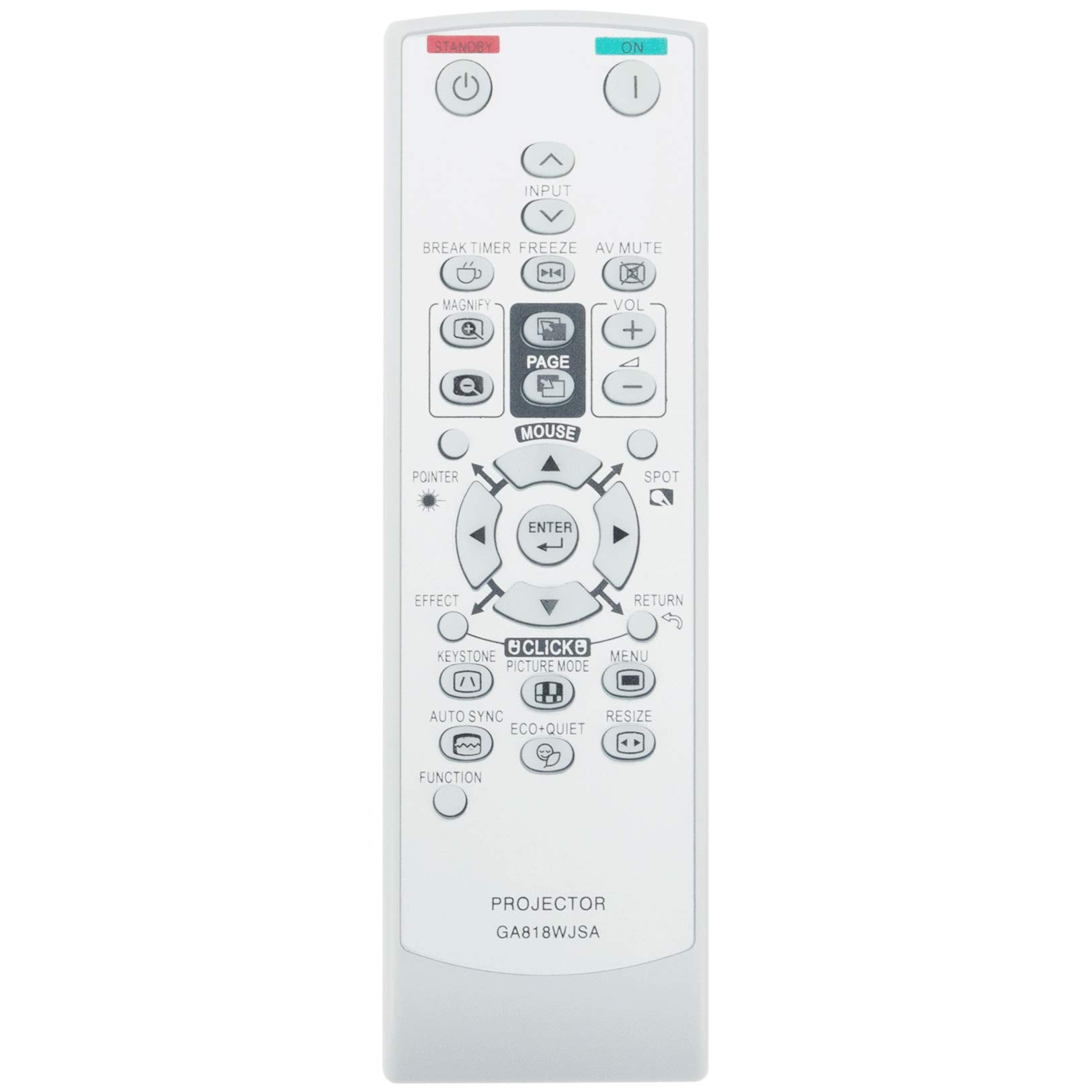 WINFLIKE GA818WJSA Replacement Remote Control fit for Sharp MUTIMEDIA Projector XR-55S XR-55X XR-50S Notevision XR-55X
