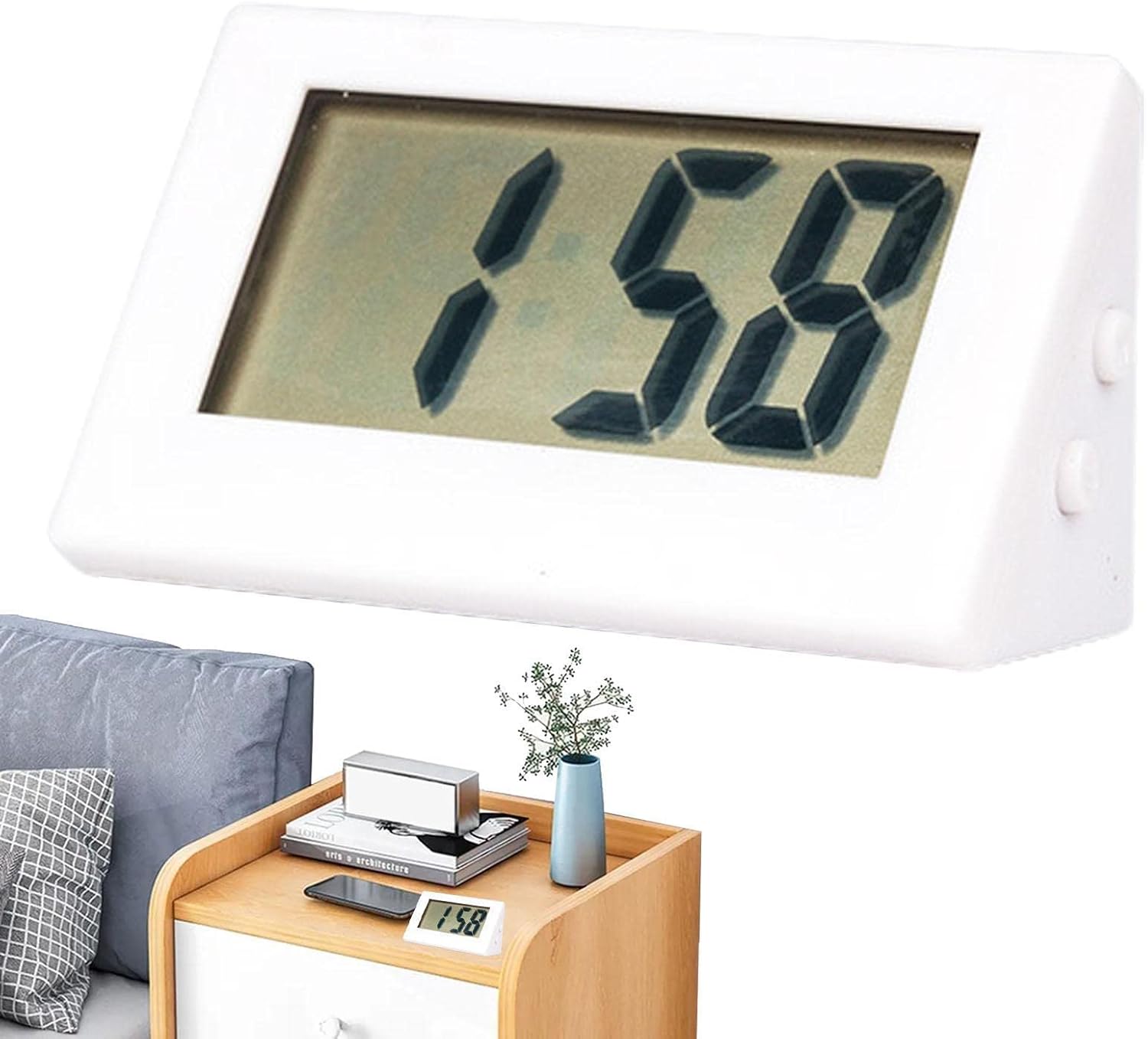 Buy Jugesna Mini Clock Silent Operation Tiny Electric Clock LCD