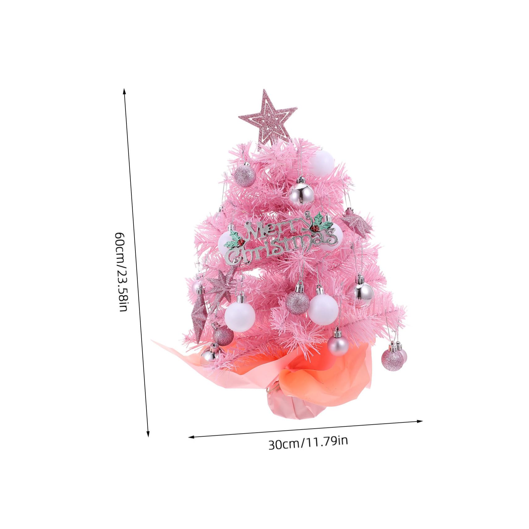 Ciieeo Mini Árbol de Navidad Artificial de Pies Árbol de Mesa con Luces Preiluminadas Decoración de Centro de Mesa para Navidad Casa Pequeño de Escritorio